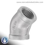 Codo 45° roscado 4" 150# NPT INOXIDABLE - Grado 304