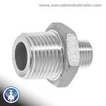 Neplo reductor hexagonal roscado 4" x 3" 150# NPT INOXIDABLE - Grado 304