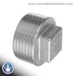 Tapón cuadrado macho roscado 4" 150# NPT INOXIDABLE - Grado 304